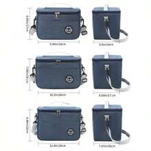 1pc Double Layer Insulated Lunch Bag, Large Capacity Lunch Box Leakproof Durable Cooler Tote Bag With Adjustable Shoulder Strap For Work Office Picnic Travel