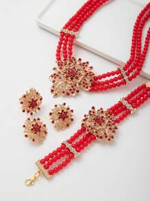 5pcs Elegant Jewelry Set, Women's Necklace Set, Fashion Pearl Jewelry Set