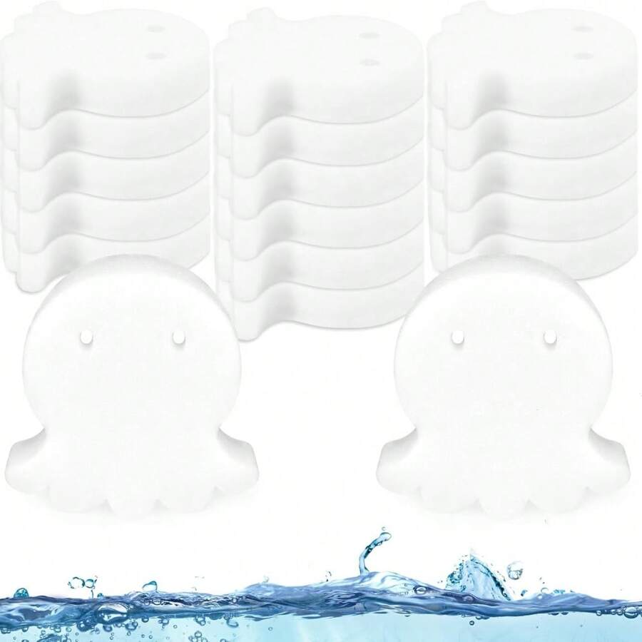 10 Pack Pool Oil Absorbing Sponge, Pool Scum Absorber, Octopus Oil Scum Absorbing, Scum Absorbing Filter Sponge, Pool Accessories For Hot Tub Swimming Pool And Spa (White)