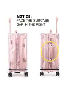 1pc Heavy-Duty Waterproof Clear Suitcase Protector Cover | Scratch & Dustproof Luggage Protector With Reinforced Edges & Transparent Design, Compatible With 20/24/28-Inch Bags, Travel Essentials For Airport, Train, Hotel - Ideal Gift For Travelers, Luggage Cover Protector, Durable PVC Material, Baggage Protection, Minimalist Style, Scratchresistant Fabric, Vacation Essentials