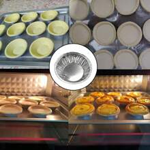 200 moules à tartelettes en feuille d'étain jetables | 7,4 * 2 cm, mini moule rond à tartelette aux œufs, très adapté pour la cuisson de tartes, gâteaux aux œufs et au lait, puddings