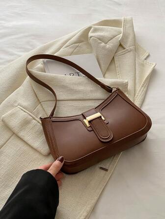 Elegant Crescent Underarm Shoulder Bag, Women's Fashion Casual Solid Color Underarm Bag