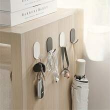 1pc Non Perforated Wall Adhesive Hook, Key Hook, Kitchen Bathroom Hook, Metal Door Rear Hook