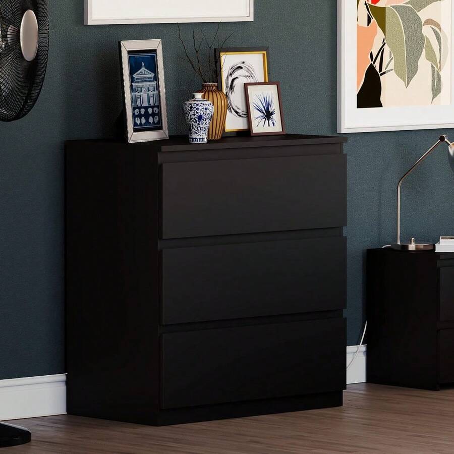 Designs Denver Drawer Chests (White, 6 Drawer) - Black - View 1