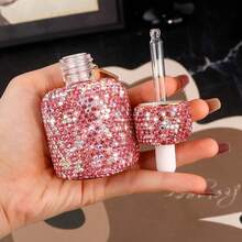 1 pieza Dispensador de botella de vidrio premium con gotero, botellas dispensadoras, botellas de perfume, botellas de aceites esenciales, recipiente recargable vacío para aceites esenciales, perfumes, cosméticos y líquidos, diseño sencillo, ligero y fácil de transportar, ideal como contenedor de muestras diarias y para llevar de viaje, regalo perfecto para novias durante la temporada navideña