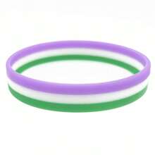 2 peças pulseiras de silicone triband bissexuais pansexuais genderqueer verde amarelo vermelho