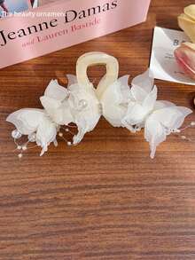 1 Pc Multi-Layer Mesh Butterfly Design Hair Claw Clip, Elegant & Unique Hair Accessory For Updo Hairstyle - Multicolor - View 7