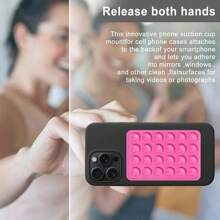 2pcs/4pcs Double-Sided Silicone Phone Holder Suction Cup A Must-Have For Travel, Suction Cup Phone Mount, Silicone Suction Phone Case Adhesive Sticky Phone Grip Hands - Free Phone Grip Silicone Sucker Phone Holder Pad Compatible With IPhone & Android.Travel Essentials Silicone Suction Phone Case Mount Applicable Scenes: Gym, Dancing, Makeup, Video Conferencing, Bathroom Shooting Fixed Bracket, Gift For Friends And Teachers