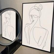 1pc/3PCS Wall Arts Posters Modern Abstract Geometric Beige Black Bohemian Poster Canvas Art, Suitable For Residential And Dormitory Walls, Living Room And Bar Decoration, Dining Room Or Bathroom, Room Decoration, Frameless High-Quality, Indoor/Outdoor Canvas Art, Frameless/ With A Frame