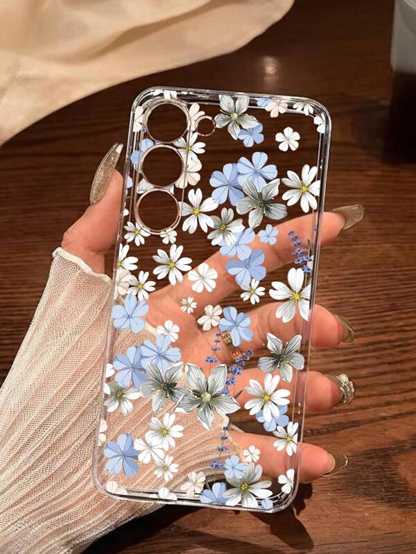 غطاء هاتف ناعم بطبعة زهرية أنيقة متوافق مع iPhone17/17 Air/17 Pro/17 Pro Max، Honor، Redmi، Galaxy A04e/12/A13/A14/A34/A50/A52/A53/A54/S21/S22/S23/S24/S25/S25Ultra، 6A/7A/8A، 12T/13T قطعة واحدة