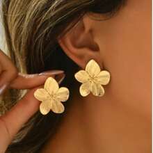 1 Paar goldener Blumen Ohrringe im Vintage-Stil für Frauen, geeignet für Urlaub, Feiertage, Partys, Veranstaltungen