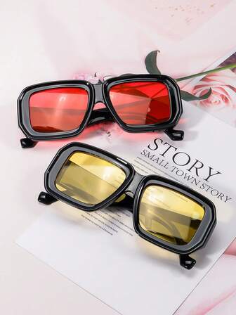 1副超大椭圆形个性化嘻哈街头风时尚眼镜