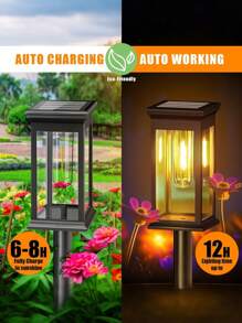 2pcs Upgraded Solar Path Lights Outdoor - IP65 Waterproof Auto On/Off, Warm White LED Landscape Lighting For Garden, Lawn & Sidewalk. Solar Garden Lights With Enhanced Brightness (Energy Efficient & Easy Install)