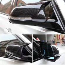 2pcs Set Carbon Fiber Texture Rear View Mirror Shell Cover - Rearview Mirror Protection Case, Fit For BMW 1 2 3 4 X M Series, Auto Exterior Replacement Parts