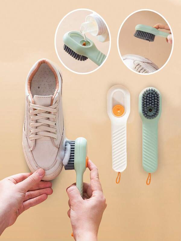 1 Pc Multi-Functional Automatic Shoe Brush With Liquid Dispenser, Soft Bristles To Protect Shoes, Professional Shoe Cleaning Tool