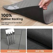 1pc Fast Drying Diatomite Pet Feeding Mat - Anti-Splash, Absorbent, Easy To Clean, Suitable For Dogs And Cats, Herringbone Non-Slip Design With Paw Print Pattern, Black, Washable Pet Feeding Mat