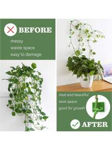 10/20pcs Plant Climbing Wall Fixation Clips, Self-Adhesive Plant Clips, Invisible Wall Vine Plant Support Clips For Indoor/Outdoor Plants - Asymmetrical Plastic Structure