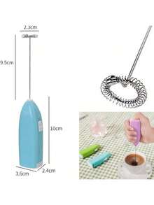 Espumador de leche, Espumador de café, Batidor eléctrico, Mini batidor de cocina eléctrico, Espumador de leche, Batidora de mano para café, huevos, batidora de leche, batidora de café de acero inoxidable a batería, Batidora de bebidas - Rosa 2 - Ver 2