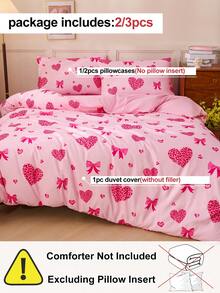 2/3 件印花羽绒被套装，1 件羽绒被套 + 1/2 件枕套，无填充物（无棉被），柔软透气，别致可爱的装饰床罩床罩，适用于家庭床上用品和学校床上用品宿舍必需品，完美适合单人床、全尺寸特大号双人床、大号双人床，适合送给朋友的好礼物，经 Oeko-Tex 认证