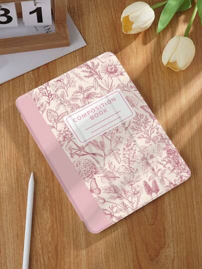 Capa protetora com estampa de plantas pintadas à mão, compatível com iPad 7/8/9/10.2", iPad 10ª geração, Kindle Paperwhite 12ª geração (2024), Kindle 11ª geração (2022), Galaxy Tab, com função de suspensão/ativação automática, vários estilos disponíveis