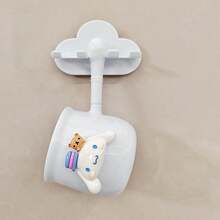 Sanrio Sanrio 2 Pieces/3 Piecescartoon Mouthwash Cup Set, Used For Household Bathroom Storage, Wall Mounted Toothbrush Holder, Used For Household Toothbrush Cup Cleaning, PP Cup Toothbrush Holder, Non Punched Cup Toothbrush Wall Mounted