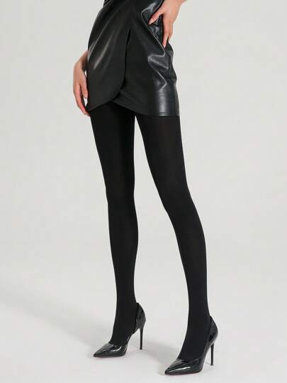 1pc Solid Color Fashionable Nylon Pantyhose, A Versatile Daily Wear Item And Secret Weapon In The Wardrobe Of Fashion Trendsetters, Effortlessly Adapting To Any