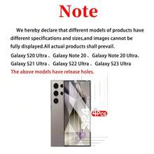 4 件高清透明防刮钢化玻璃屏幕保护膜适用于三星 Galaxy S24 23 22 21 20、Note 20 Ultra/S24 23 22 21 20 Plus/S20 Fe/Note 20 系列防水防震防摔防摔防指纹全覆盖 - 無色 - 查看 8