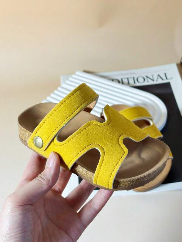 زوج حذاء شاطئ ناعم السطح مرن للأطفال، أحذية صنادل شاطئ صيفية لصبيان/بنات ، قابلة للارتداء بدون ربط، إصبع القدم مفتوح