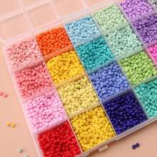 1 caja de cuentas de semilla de laca sólida de 3 mm / 4 mm, 24 colores de cuentas de semilla para hacer pulseras, cuentas para pulseras de la amistad para niñas y adultos, cuentas pequeñas para manualidades de joyería DIY