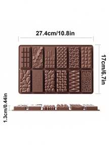 1pc Chocolate Bar Mold Deep Dubai 1 Inch Pistachio Chocolate Bar Silicone Thick Mold For Stuffed Bar, Large Candy Bar Mold For Filling