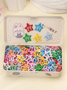 40/20 piezas Clips para el cabello con forma de estrella de dopamina, mariposa y flor de ciruelo en colores llamativos, accesorios para el cabello encantadores para estudiantes, adecuados para la vida diaria y festivales