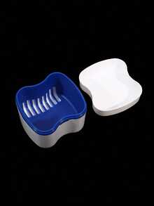 Denture Bath Case With Basket Denture Bath Cleaning Box Container Soaking Cup Cleaner Retainer Case Holder For Dentures For False Teeth