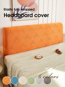 1 husă de pat Jacquard Geometry, husă de protecție pentru tăblia de pat elastică în culoare solidă, husă de pat moale și confortabilă, elasticitate ridicată, ușor de instalat, husă universală pentru noptieră pentru toate anotimpurile