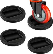 4PCS Chair Wheel Stopper, Bed Stopper To Avoid Sliding, Plastic Furniture Coasters Stoppers With Anti-Slip, Rings Wheel Caster Pads, Rubber Frame Caster Cups For Floor Protector Fit - Black - View 5