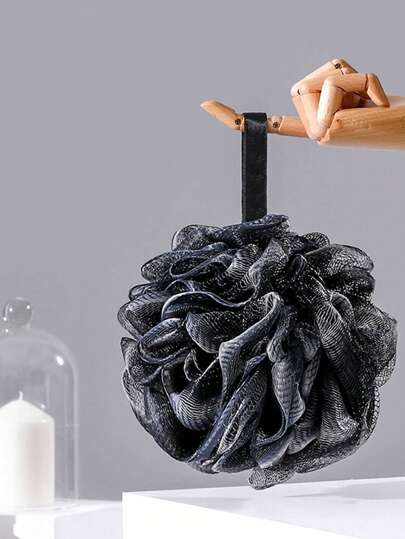 3 pezzi/1 pezzo Spugna da bagno morbida nera, Palla da bagno in schiuma di PE per decorazione bagno, decorazione autunnale, ritorno a scuola