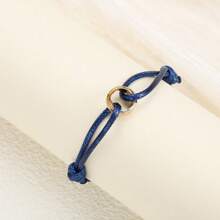 1 pieza de pulsera de acero inoxidable con cuerda en tres colores cruzados y cuerda para la mano, apta para uso diario