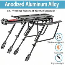 Rear Bike Rack310 LB Capacity Solid Bearings Bike Cargo Rack W  And Large Size Reflective Quick Release Mountain Road Bicycle Rear Racks Universal Bike Lage Touring Carrier Rack - Black - View 4