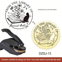1pc Personalized Stainless Steel Embossing Stamp, Customizable Rectangle Shape For Books, Library, Office, Envelopes, Napkins, Handmade Gifts, Wedding Invitations, Birthday Presents,Back To School,School Supplies