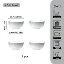 French Style Porcelain Dinnerware Set, Includes Rice Bowl, Dinner Plate, Spoon, Soup Bowl, Chopsticks, 7 Piece Combo Options, Suitable For Serving Rice, Vegetables, Fruit, Salad, Etc. Fits 2-6 People,School Supplies