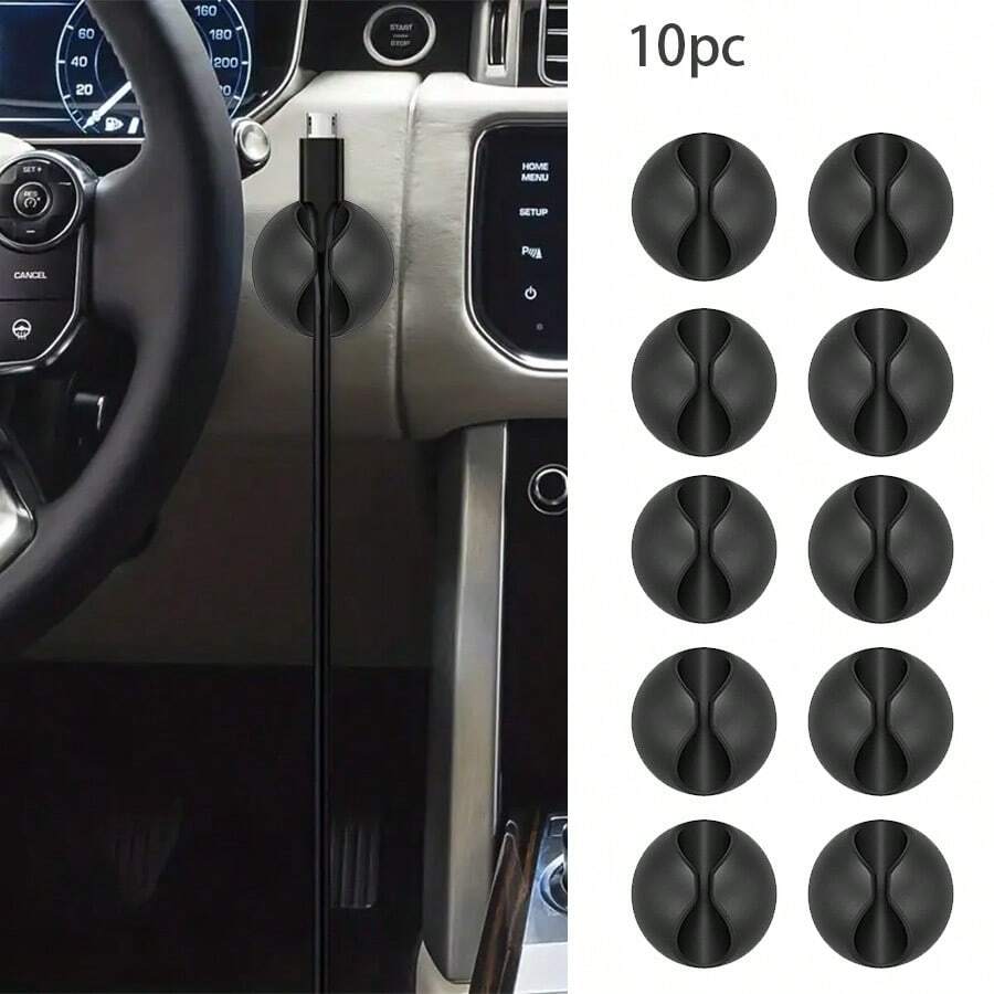 10pcs Car Dash Data Cable Clip Set - Streamlines Charging & Audio - Multi-Function Organizer Clips For Phone Charging, Keep Driving Environment Tidy Cable Organizer