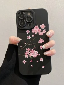 花朵 1 件穿孔边缘花卉/樱花设计加厚防摔手机壳适用于 16/11/16pro/16plus/16promax/16e/15Promax/13/14/12/XS/XR/7G/8P、Galaxy S25/S25PLUS/S25 Ultra/A16/A36/A26/A56/A50/A12/A32/A52/A72/A51/A21S/A13/A14/S24/S24PLUS/S24Ultra、S22/A52/A53/A54/A55/、11/12Pro/12/12X/13Pro/14Pro/15Pro/、Redmi 10/9/Note9/12c/Note11pro/Note8Pro