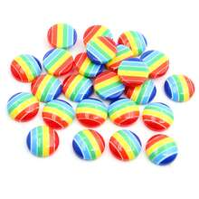 30 piezas de cabujones de resina de 12 mm con diseño de rayas clásicas, planos por detrás, aptos para montar en bases de 12 mm, para hacer manualidades y accesorios de joyería DIY - cabujón de resina - Ver 17