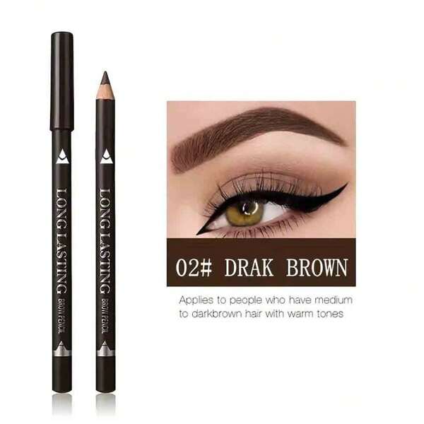 Long-Lasting Waterproof Eyebrow Pencil With Hardwood Core - Sweat-Proof, Smudge-Resistant, Suitable For Beginners With All Skin Types