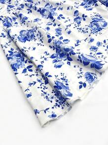 Women's Summer Vacation Elegant Floral Tie-Front Backless A-Line Dress