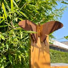 1 Stück rustikale Metall Schmetterling Statue, lebendiger und energiegeladener Schmetterling, Heimdekoration, Außengarten Dekoration, Outdoor Wandkunst, Muttertag, Abschlussgeschenk