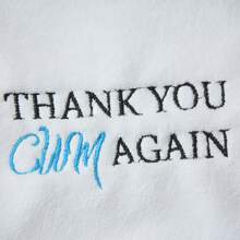 1pc, 12in Microfiber Embroided Letters Naughty Funny Wash Towel For Boyfriend Girlfriend Husband Wife Adult Humor Gift, Perfect For Valentine's Day Wedding Anniversary Day Gift White Elephant Exchange Gift Gag Gift Bachelor Bachelorette Party Supplies Bathroom Decor Summer Back To School