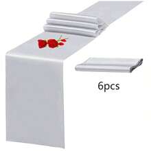 1pc Rose Gold Satin Table Runner, 30x275cm Long, Elegant Tablecloth For Weddings, Parties, Graduations, Engagements - Multicolor - View 17