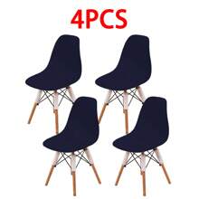 1/2/4/6pcs Eames Chair Covers Stretchy Shell Chair Seat Cushion Slipcovers, Solid Color
