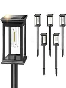 2pcs Upgraded Solar Path Lights Outdoor - IP65 Waterproof Auto On/Off, Warm White LED Landscape Lighting For Garden, Lawn & Sidewalk. Solar Garden Lights With Enhanced Brightness (Energy Efficient & Easy Install)