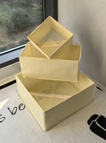 3/6pcs Non-Woven Fabric Foldable Storage Boxes, Drawer Type Organizer Bins For Socks, Bras, Underwear